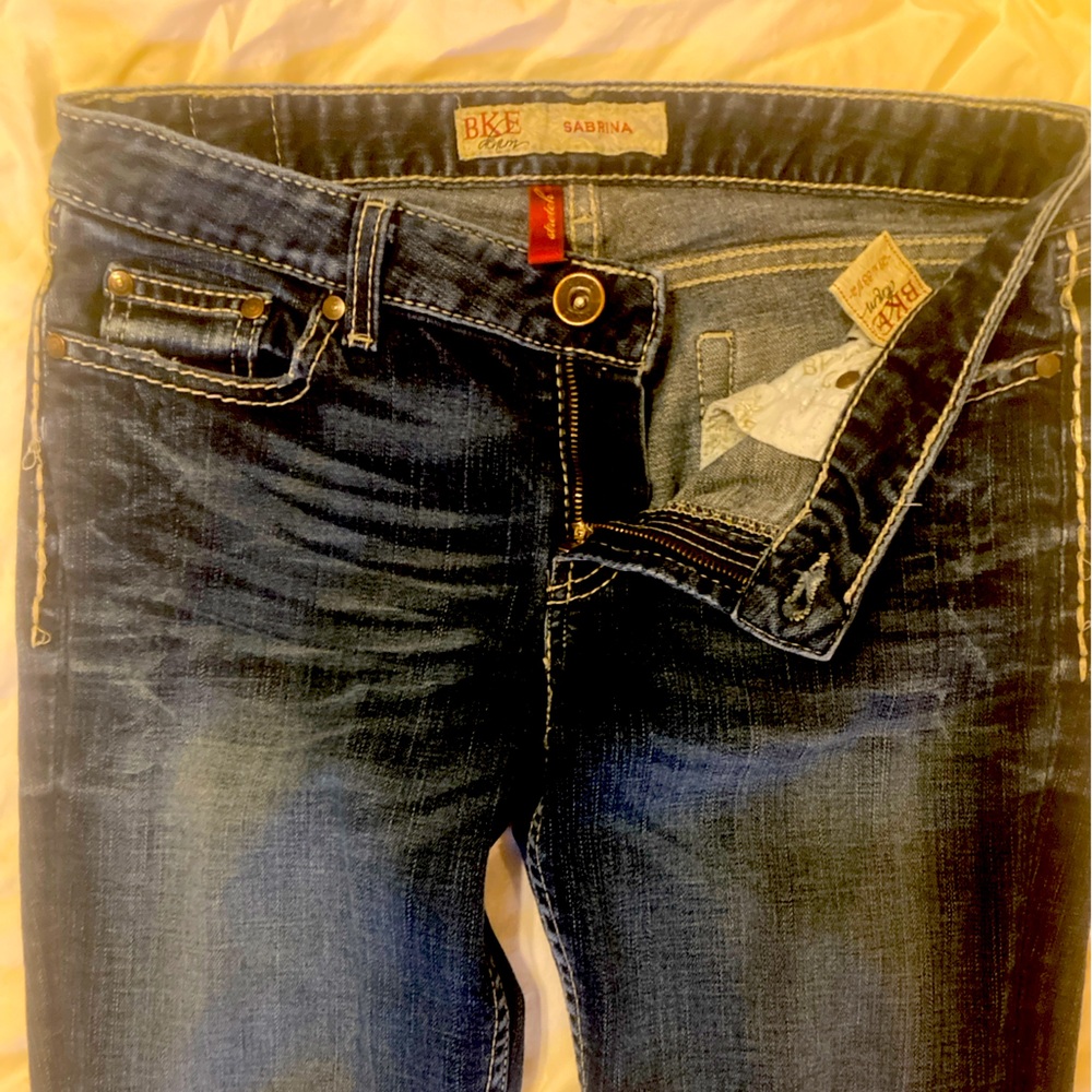 BKE Sabrina Dark Blue Flare Jeans - Picture 7 of 10